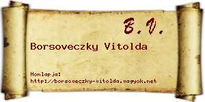 Borsoveczky Vitolda névjegykártya